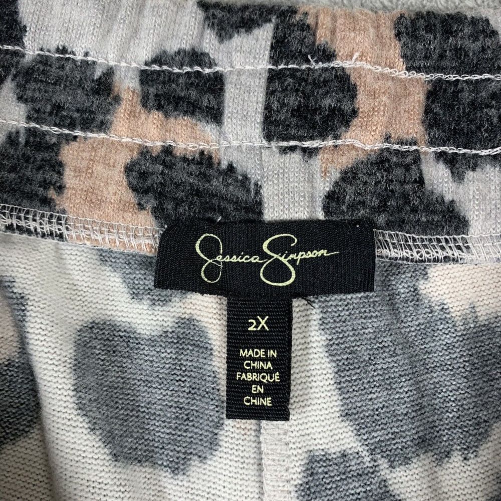 Jessica Simpson Cozy Animal Print Stretch Waist Pocket Jogger Pants Plus Size 2X - Picture 8 of 12